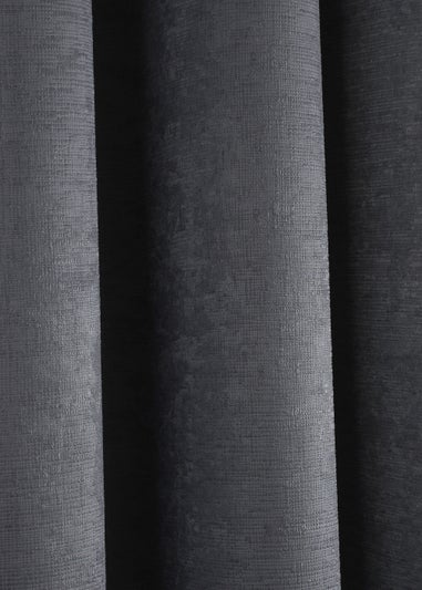 Fusion Strata Dimout Grey Eyelet Curtains