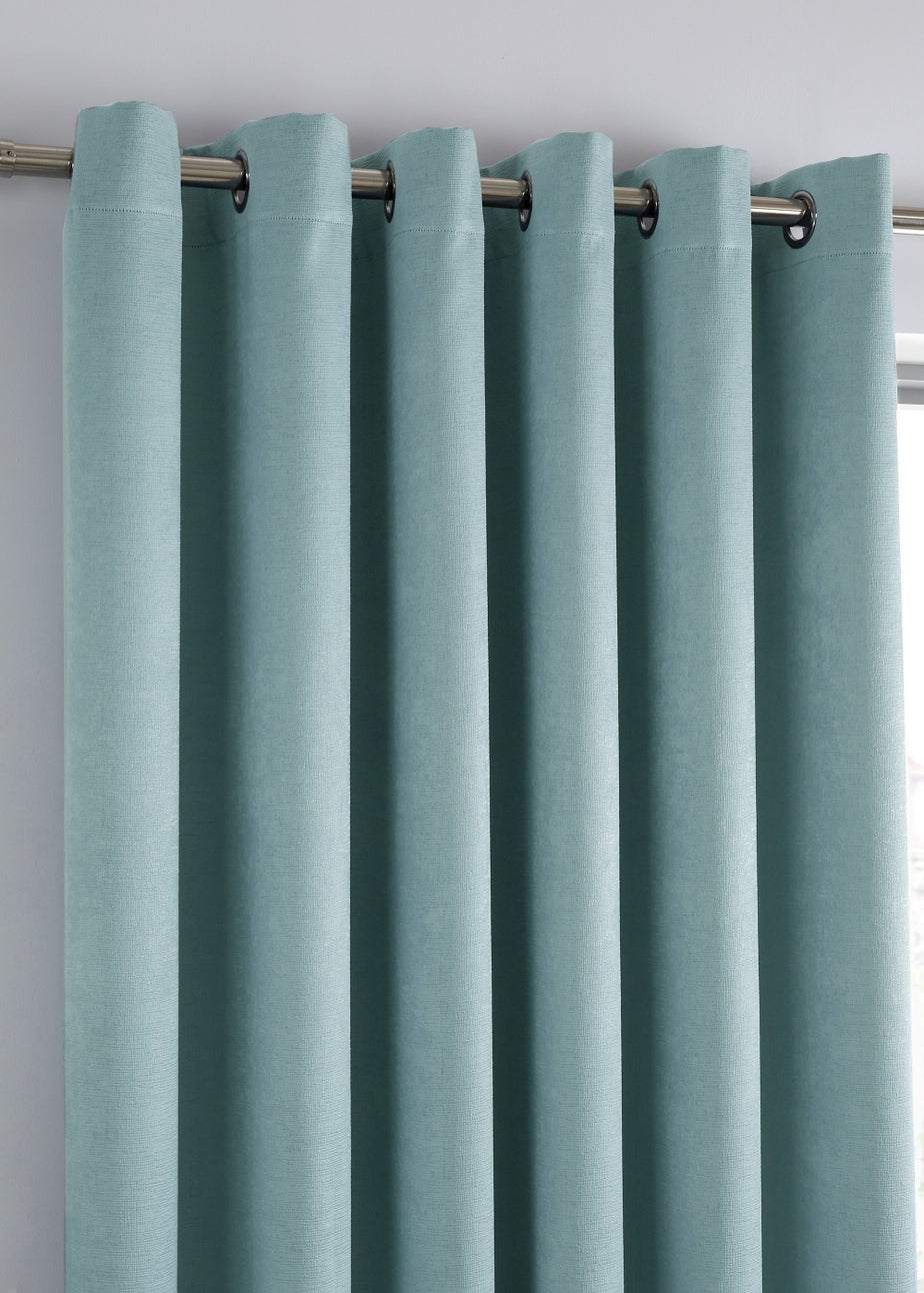 Fusion Strata Dimout Blue Eyelet Curtains