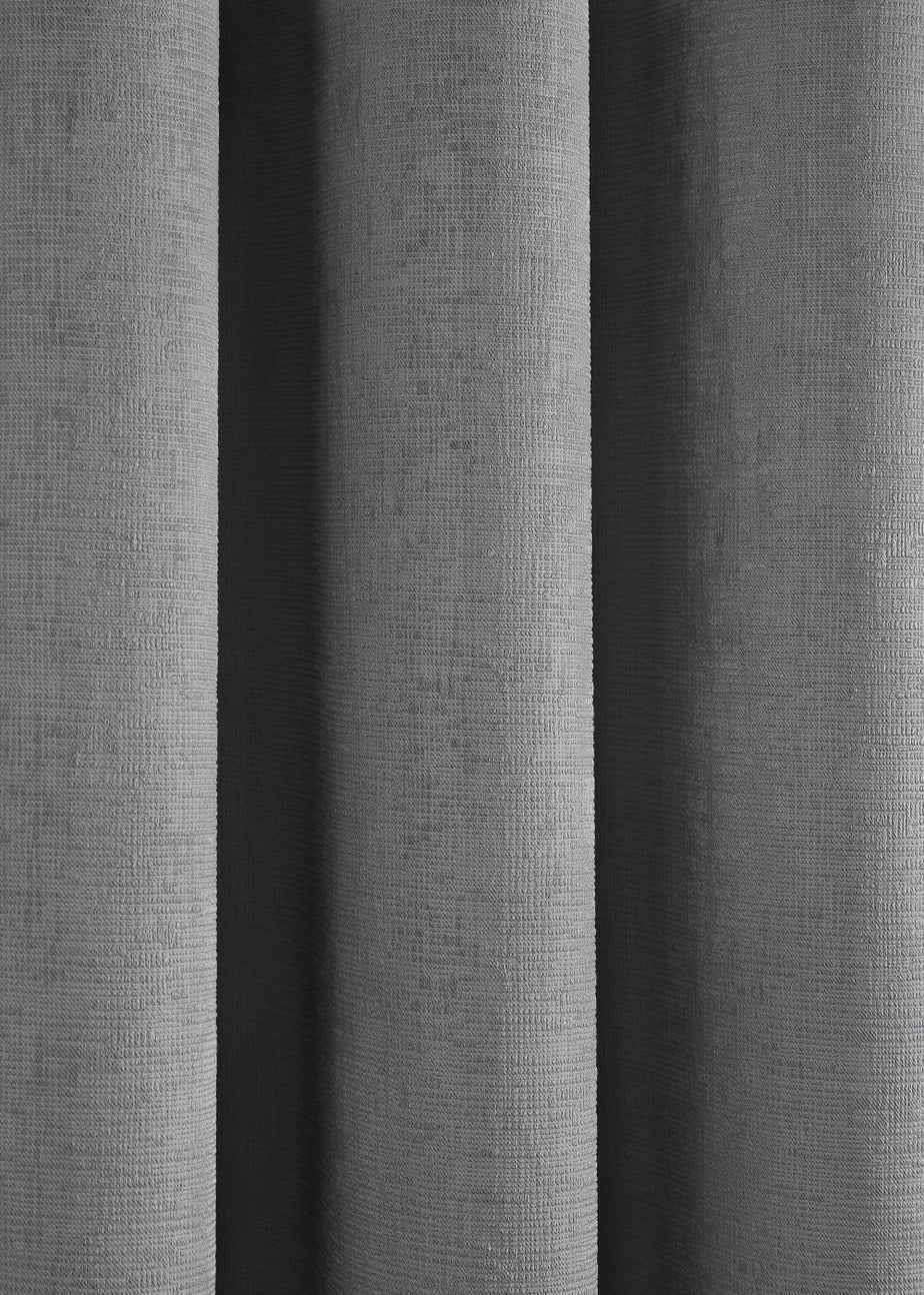 Fusion Strata Dimout Silver Eyelet Curtains