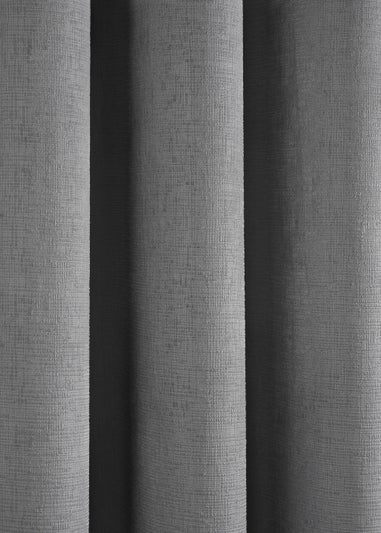 Fusion Strata Dimout Silver Eyelet Curtains