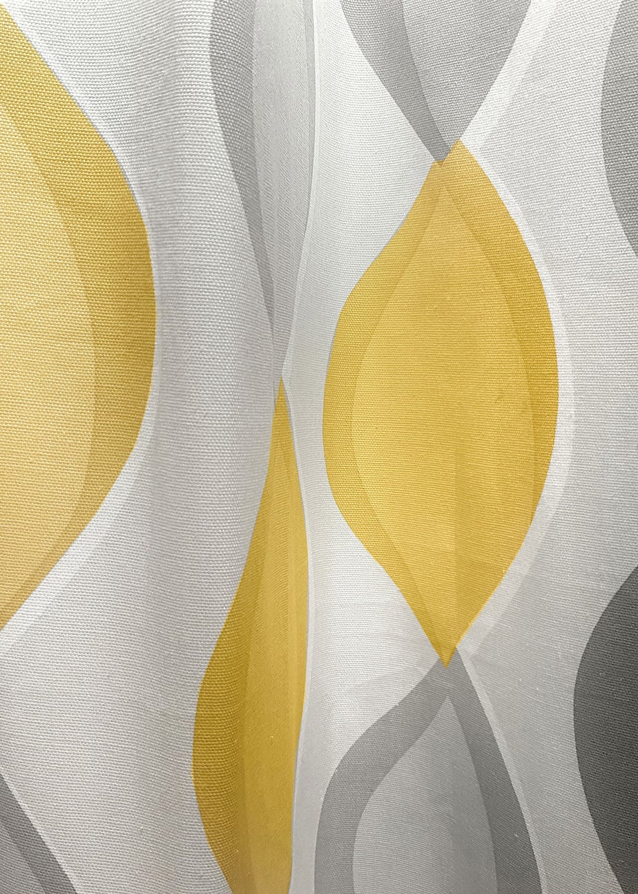 Fusion Lennox Grey and Yellow Eyelet Curtains
