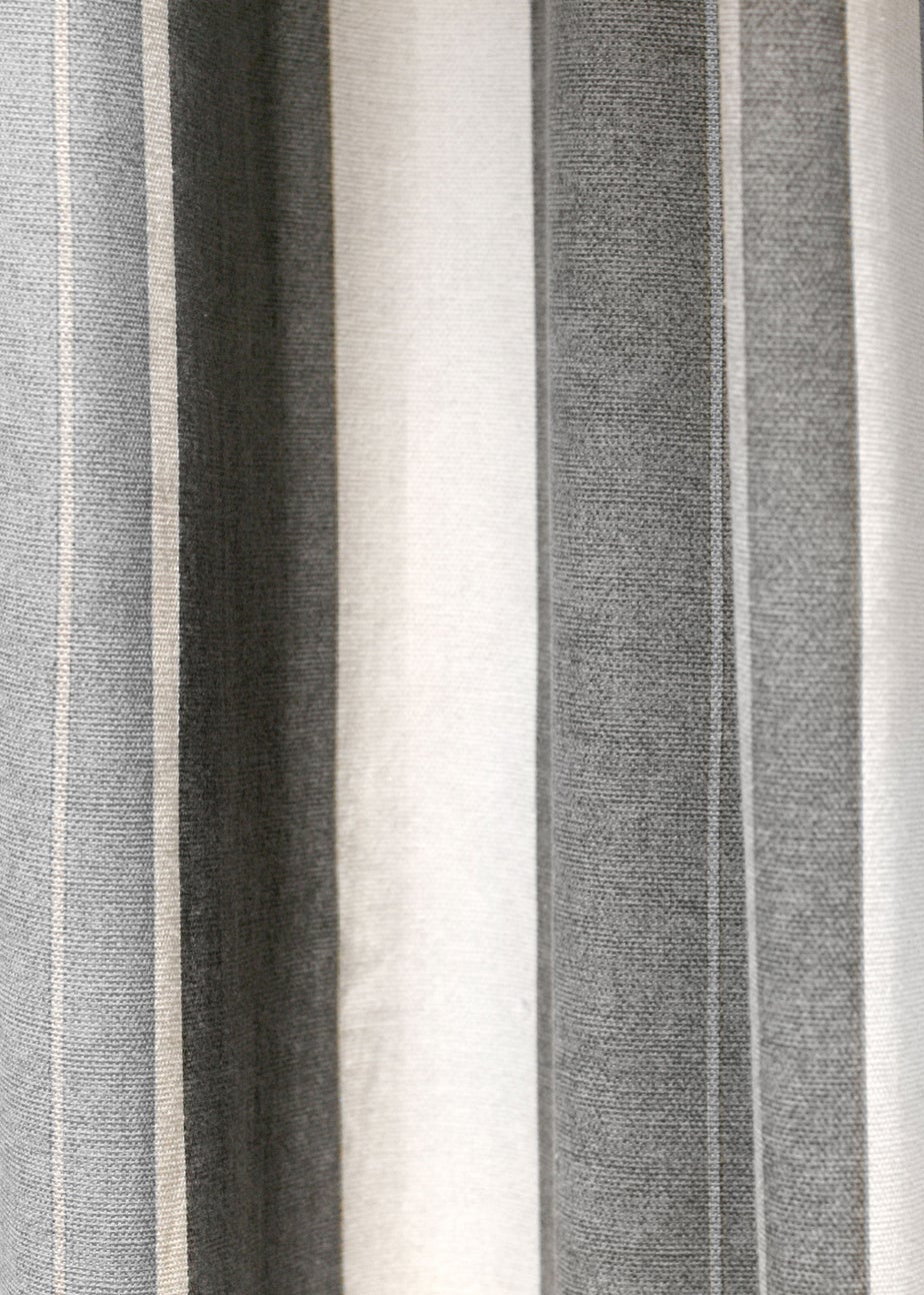 Fusion Whitworth Stripe Grey Eyelet Curtains