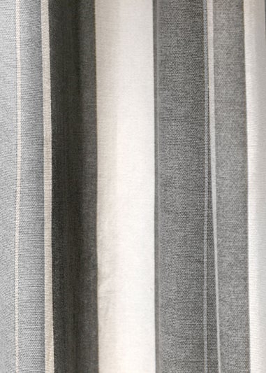 Fusion Whitworth Stripe Grey Eyelet Curtains