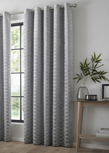 Curtina Kendal Silver Eyelet Curtains