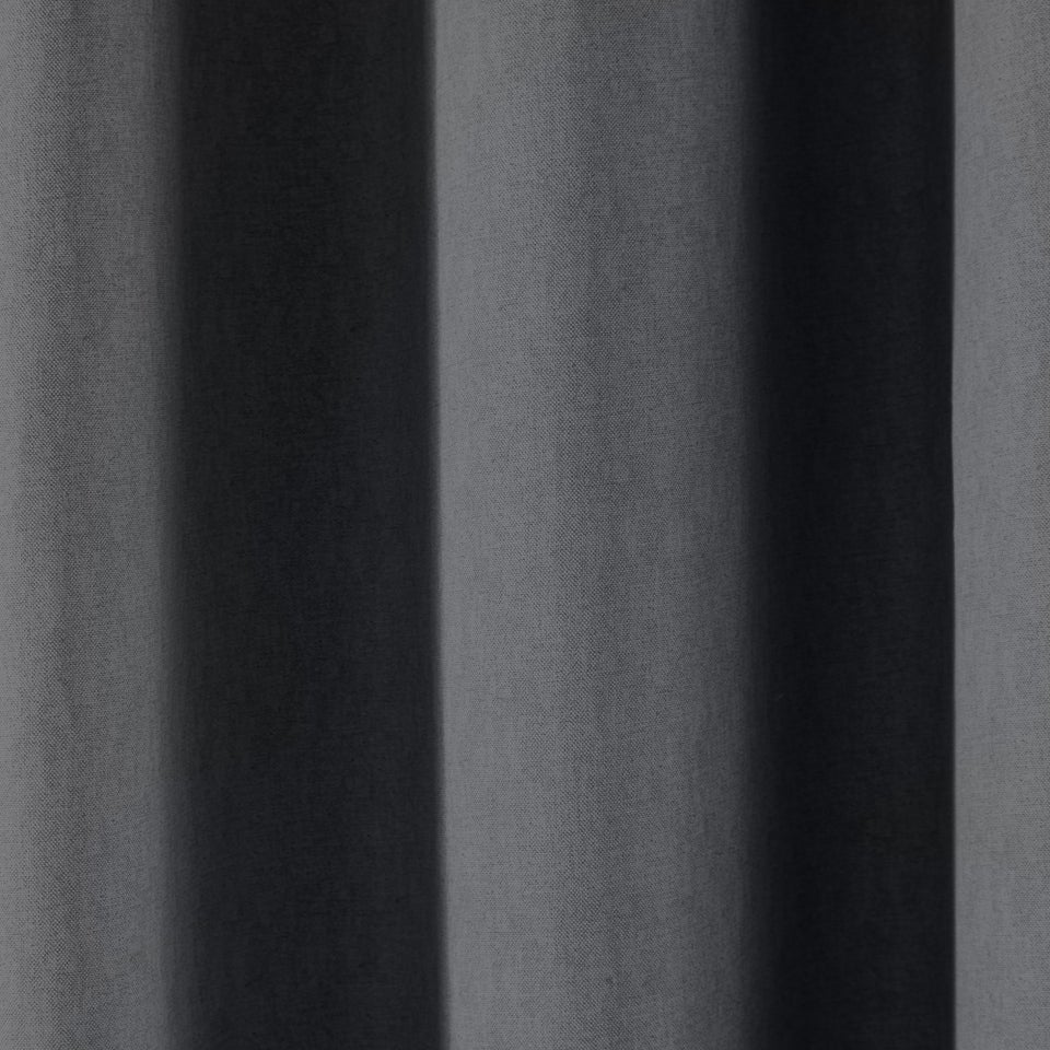 Fusion Sorbonne Grey Eyelet Curtains