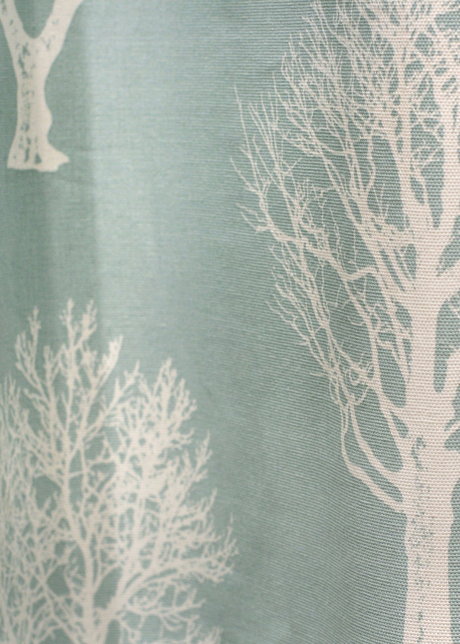 Fusion Woodland Trees Blue Eyelet Curtains
