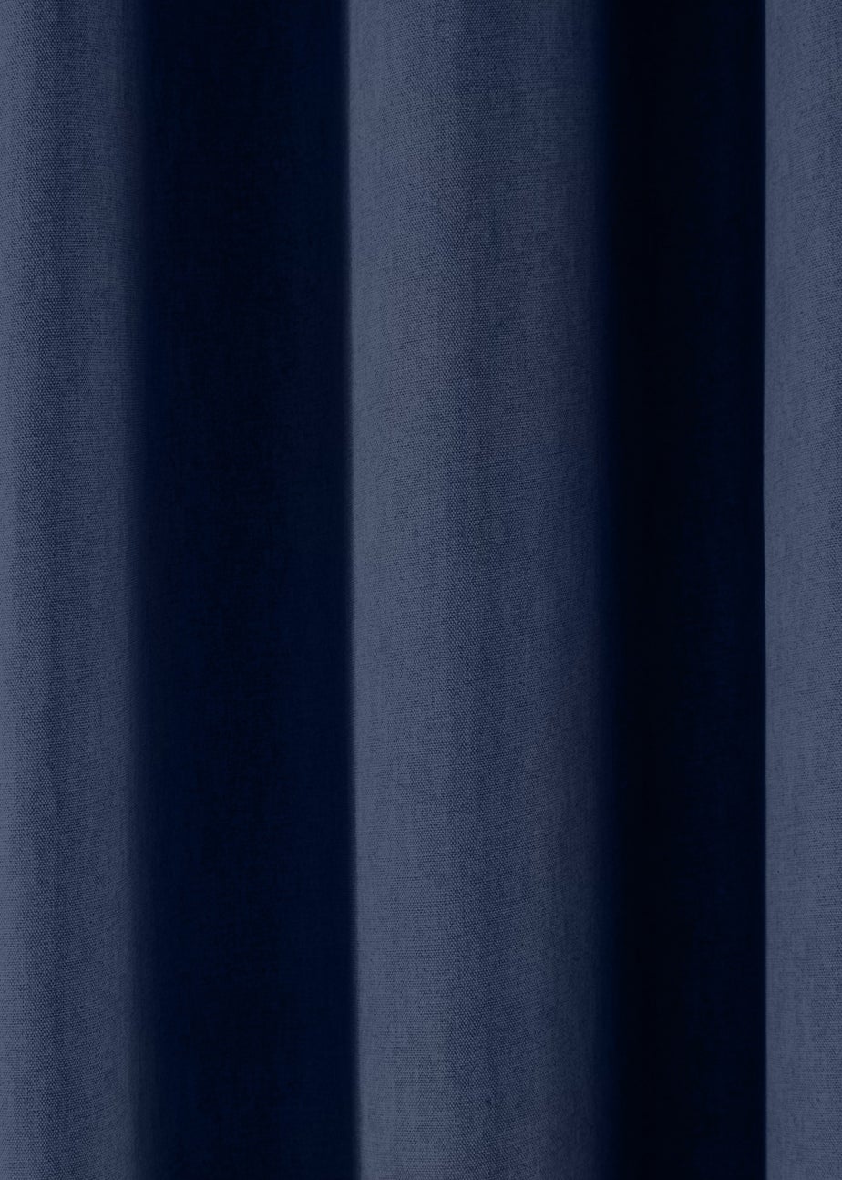 Fusion Sorbonne Navy Eyelet Curtains