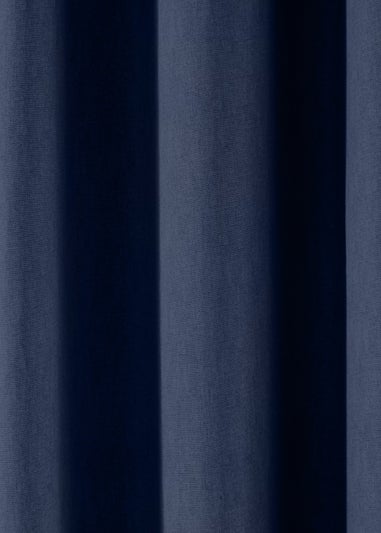 Fusion Sorbonne Navy Eyelet Curtains