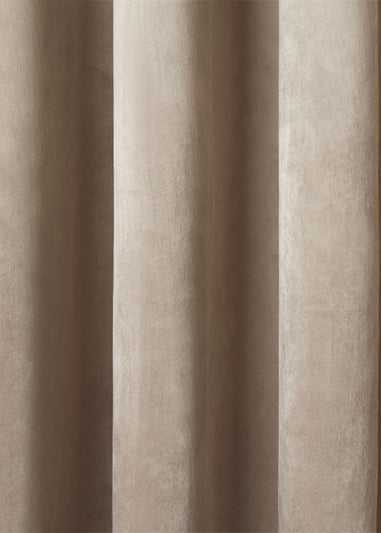 Laurence Llewelyn-Bowen Montrose Velvet Blackout Beige Eyelet Curtains