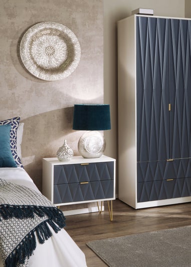 Swift Prism 1 Drawer Bedside Table (41cm x 39.5cm x 45cm)