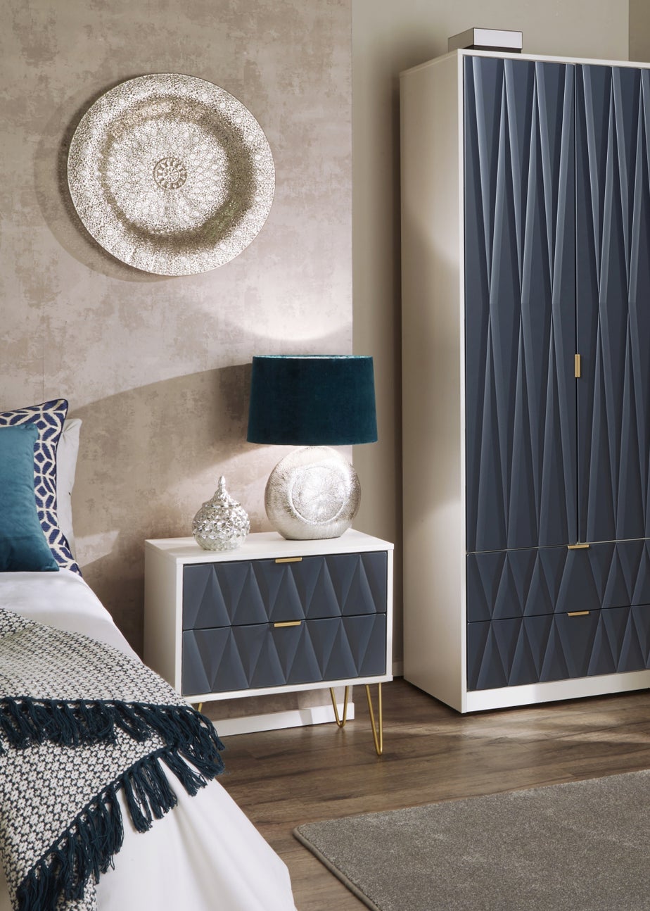 Swift Prism 1 Drawer Bedside Table (41cm x 39.5cm x 45cm)