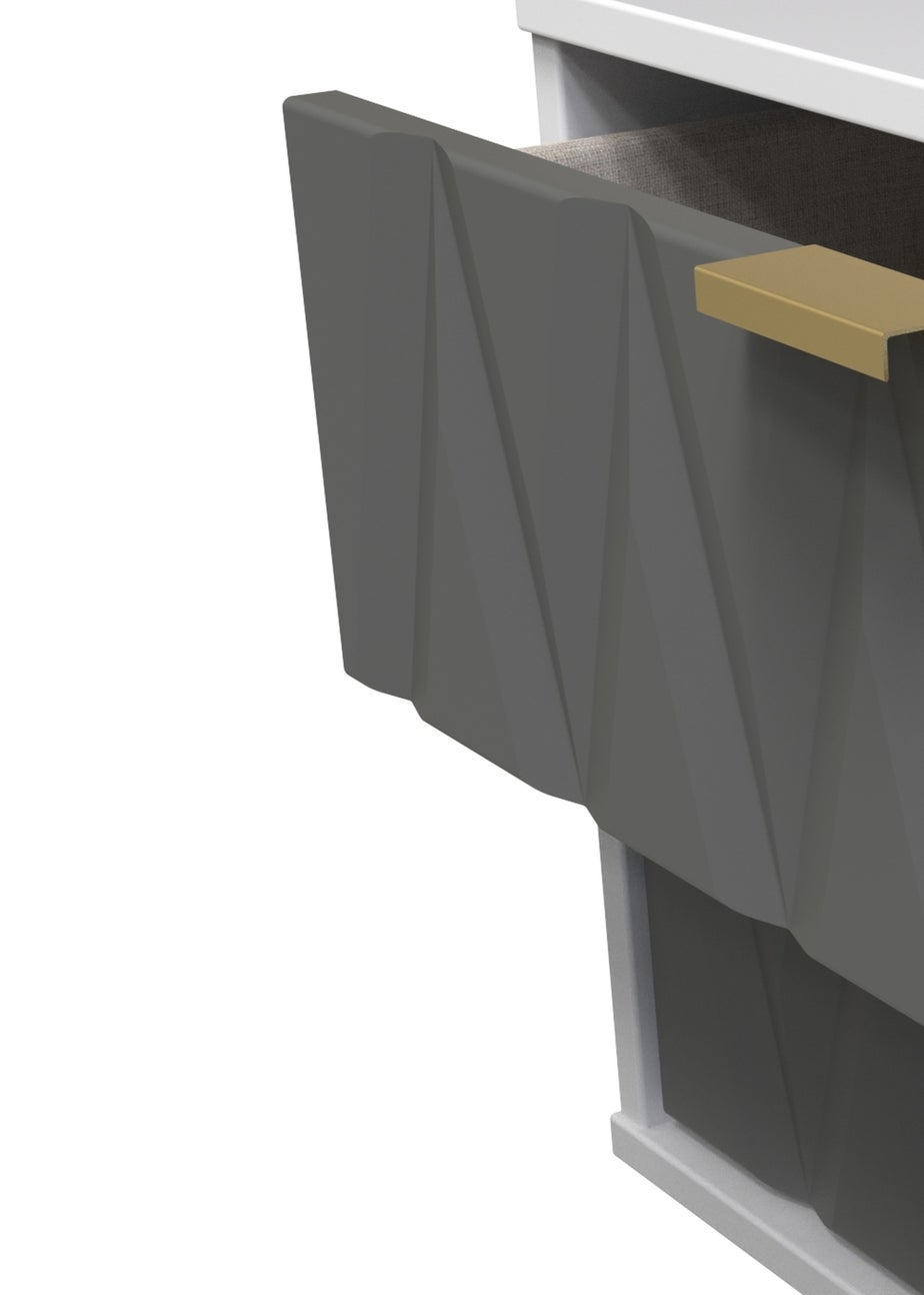 Swift Prism 2 Drawer Midi Bedside Cabinet (52.5cm x 39.5cm x 57cm)