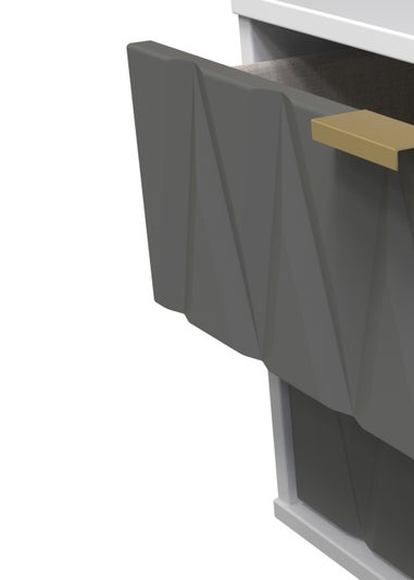 Swift Prism 2 Drawer Midi Bedside Cabinet (52.5cm x 39.5cm x 57cm)