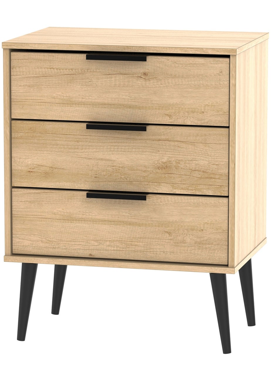 Ready Assembled Milano 3 Drawer Midi Chest