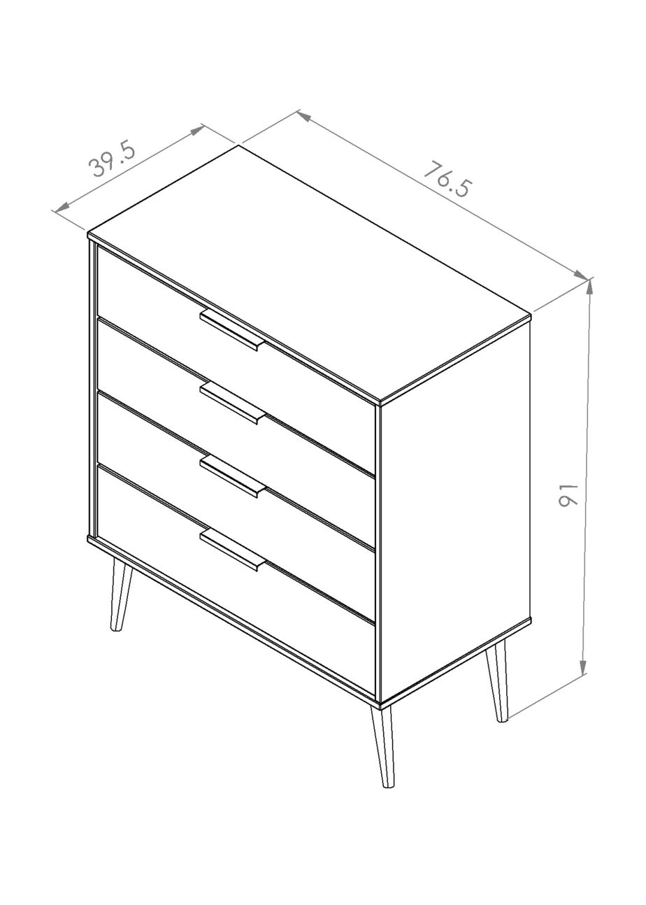 Ready Assembled Milano 4 Drawer Chest