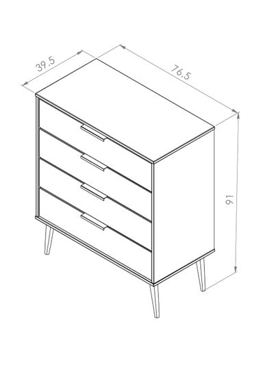 Ready Assembled Milano 4 Drawer Chest
