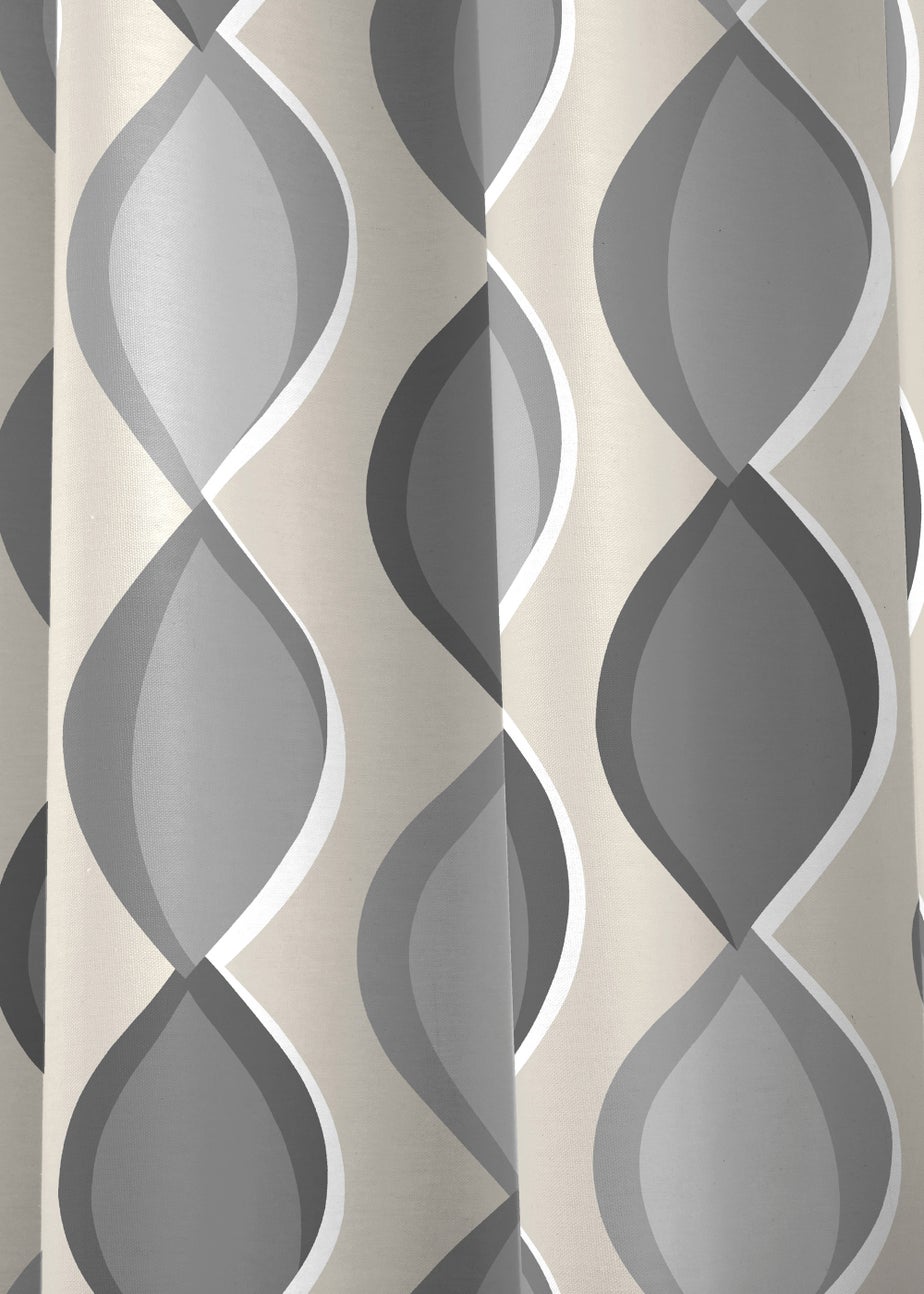 Fusion Lennox Grey Eyelet Curtains