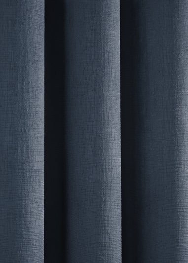 Fusion Strata Dimout Navy Eyelet Curtains