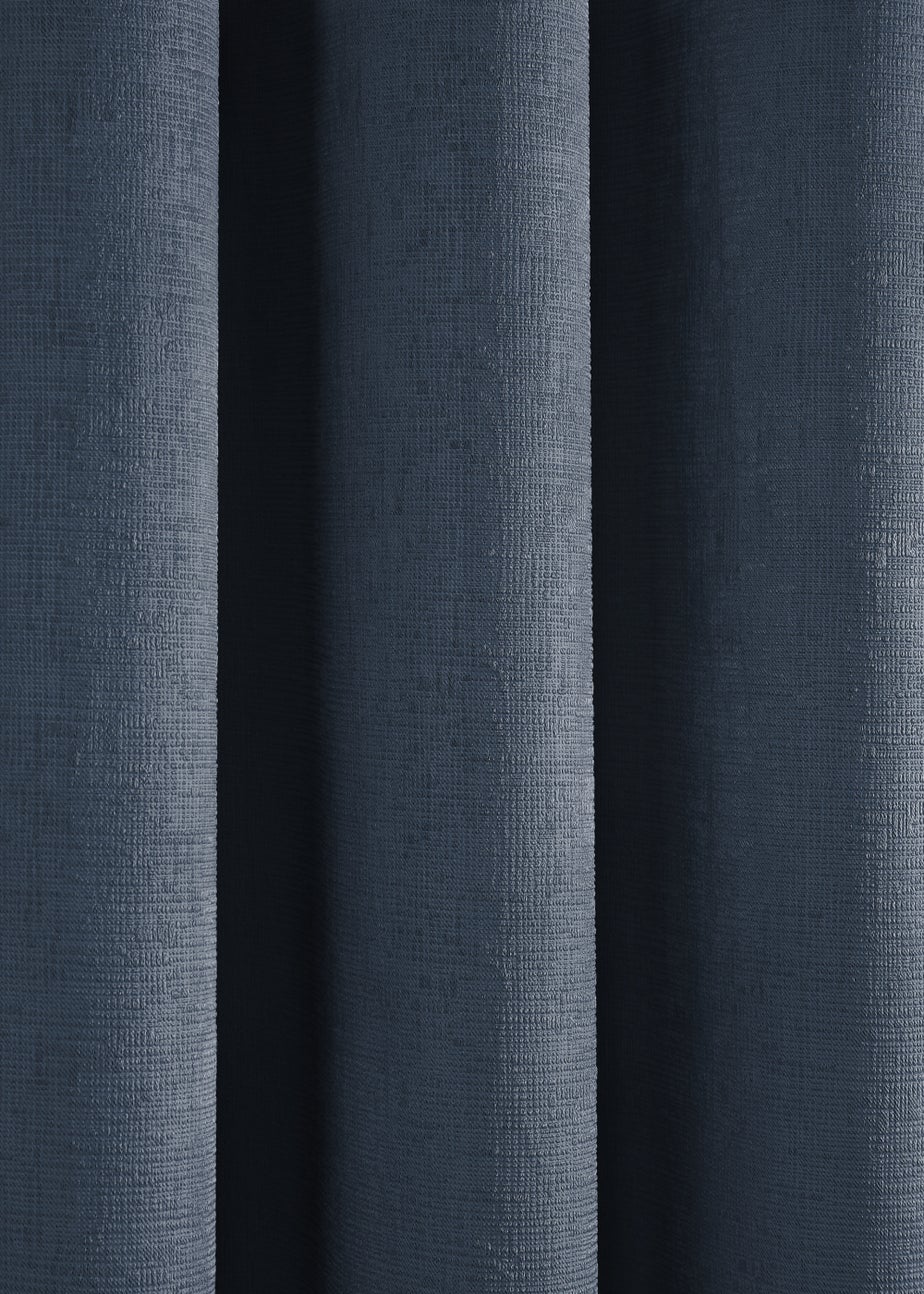Fusion Strata Dimout Navy Eyelet Curtains