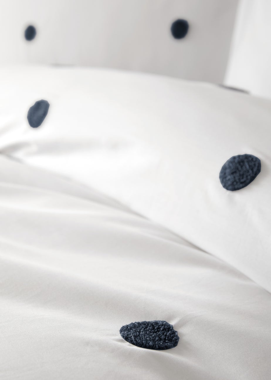 Appletree Dot Garden White/Navy Duvet Cover Set