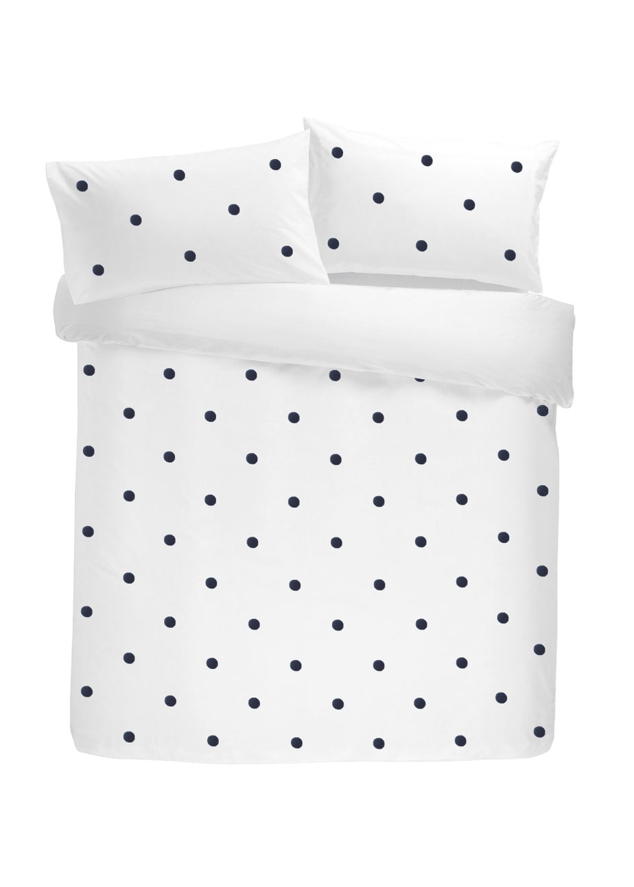 Appletree Dot Garden White/Navy Duvet Cover Set