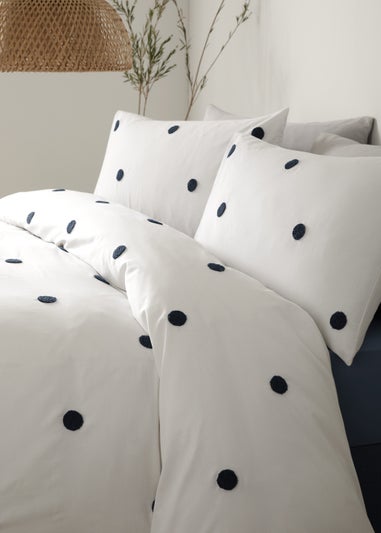 Appletree Dot Garden White/Navy Duvet Cover Set