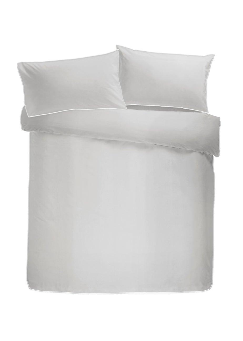 Appletree 200 Thread Count Plain Dye Silver Duvet Cover Set