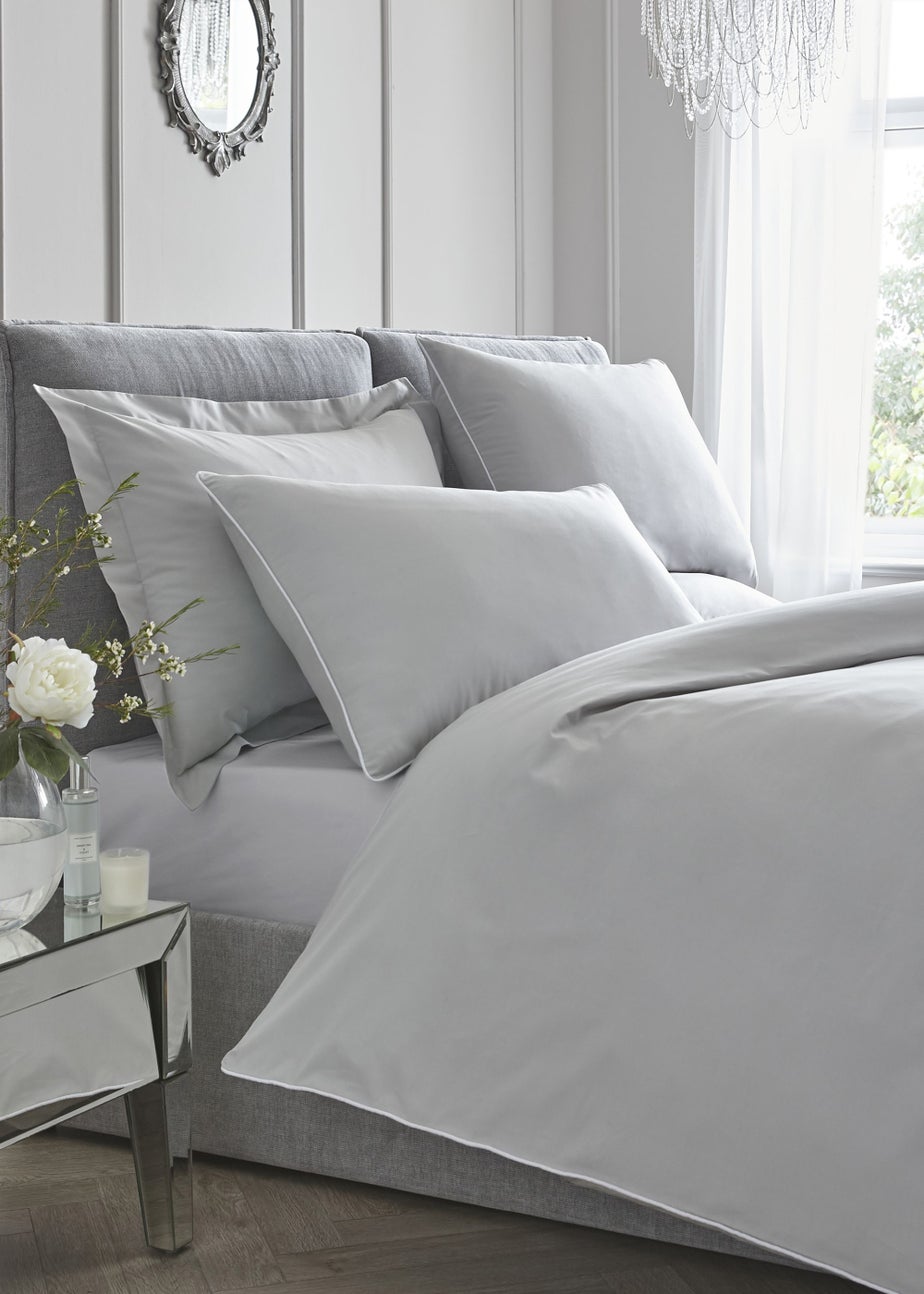 Appletree 200 Thread Count Plain Dye Silver Duvet Cover Set