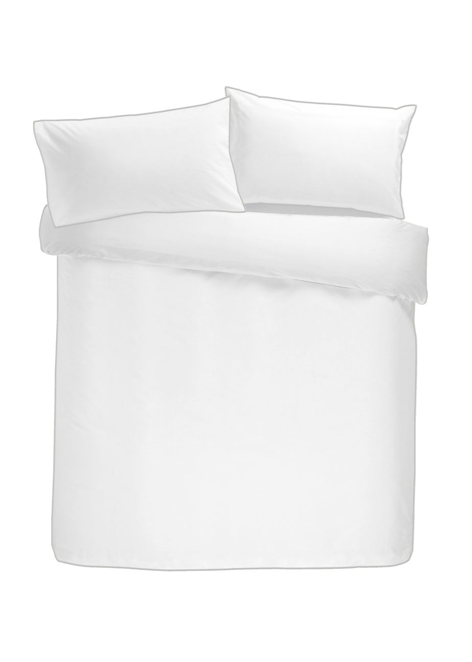 Appletree 200 Thread Count Plain Dye White Duvet Cover Set