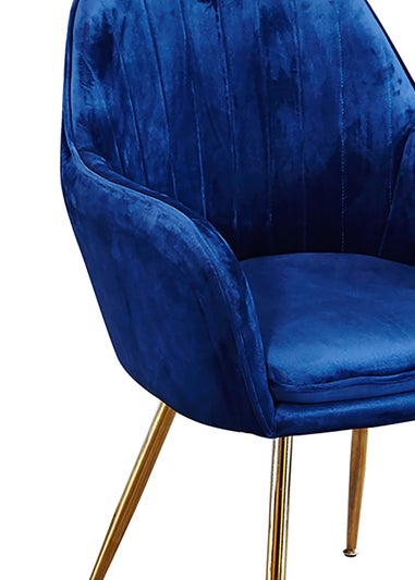 LPD Furniture Set of 2 Lara Dining Chairs Royal Blue