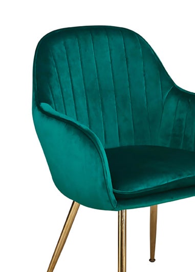 LPD Furniture Set of 2 Lara Dining Chairs Forest Green