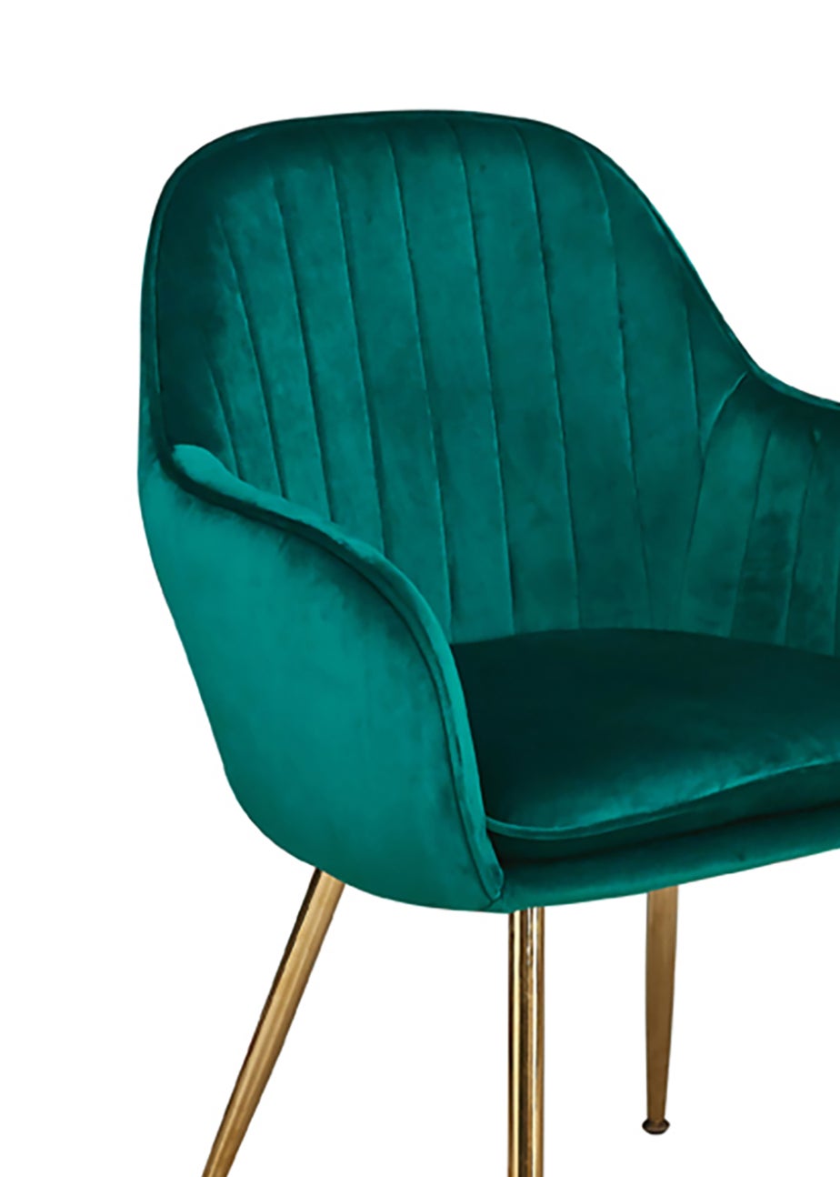 LPD Furniture Set of 2 Lara Dining Chairs Forest Green