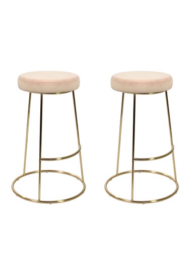 LPD Furniture Set of 2 Opera Bar Stool Vintage Pink (735x0x465mm)