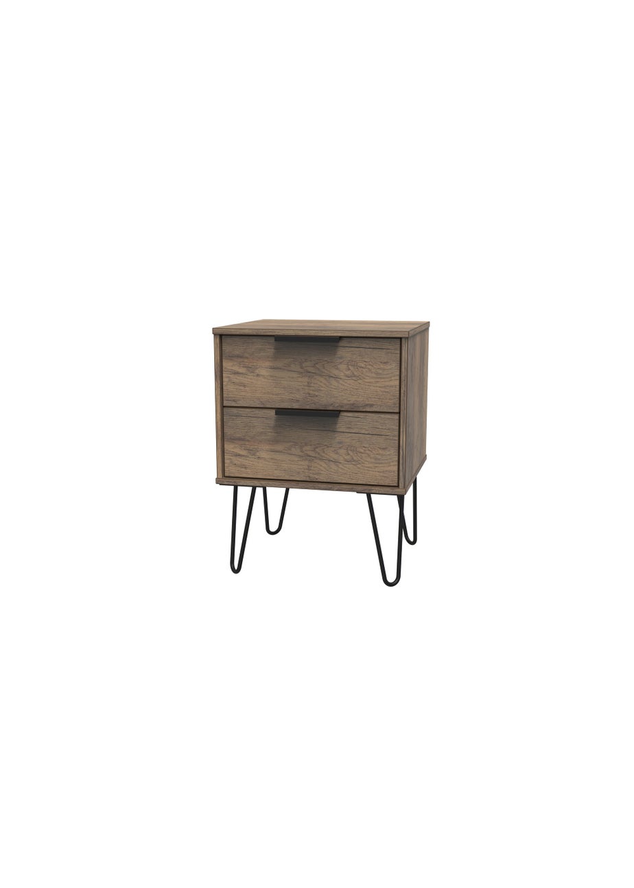 Swift Milano 2 Drawer Bedside Table (50.5cm x 41.5cm x 39.5cm)