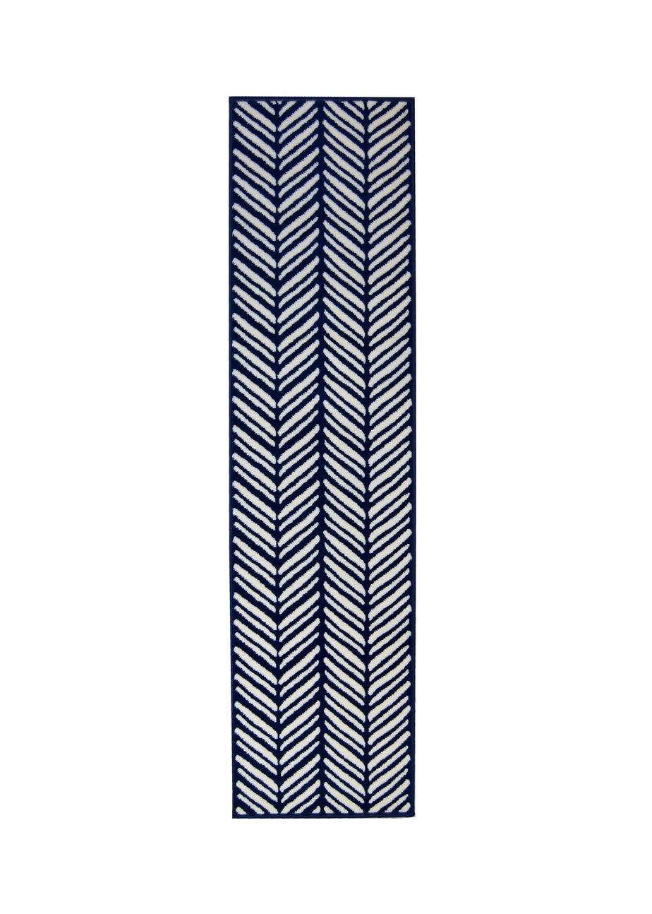 Homemaker Maestro Herringbone Navy Runner