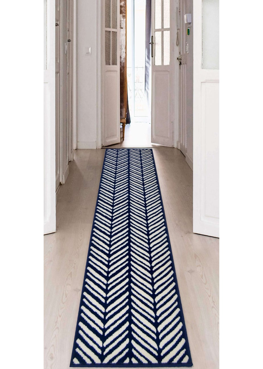 Homemaker Maestro Herringbone Navy Runner