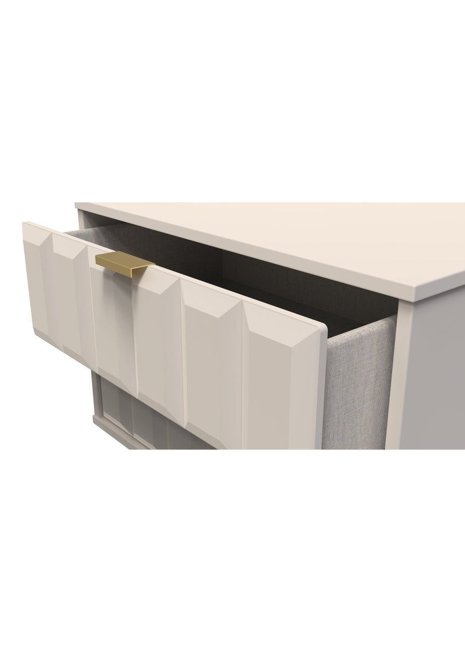 Swift Cube 2 Drawer Midi Bedside Cabinet (52.5cm x 39.5cm x 57cm)