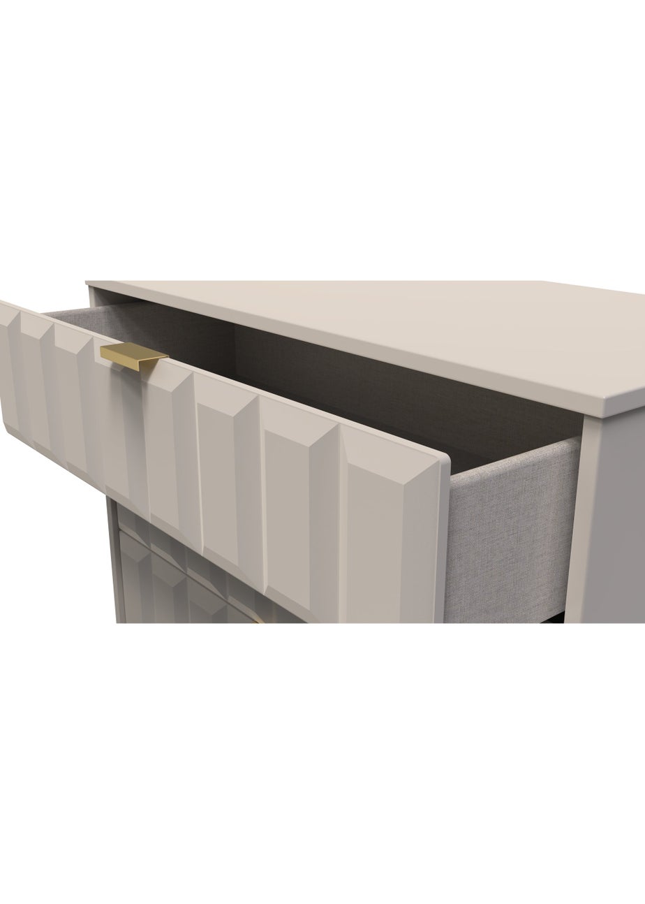 Ready Assembled Cube 5 Drawer Chest of Drawers