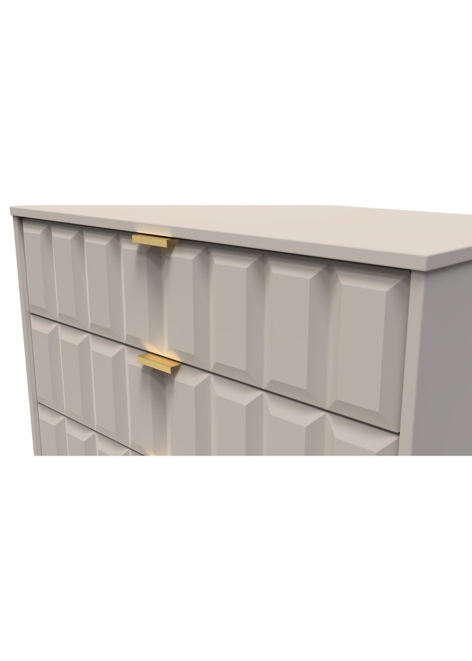 Ready Assembled Cube 5 Drawer Chest of Drawers