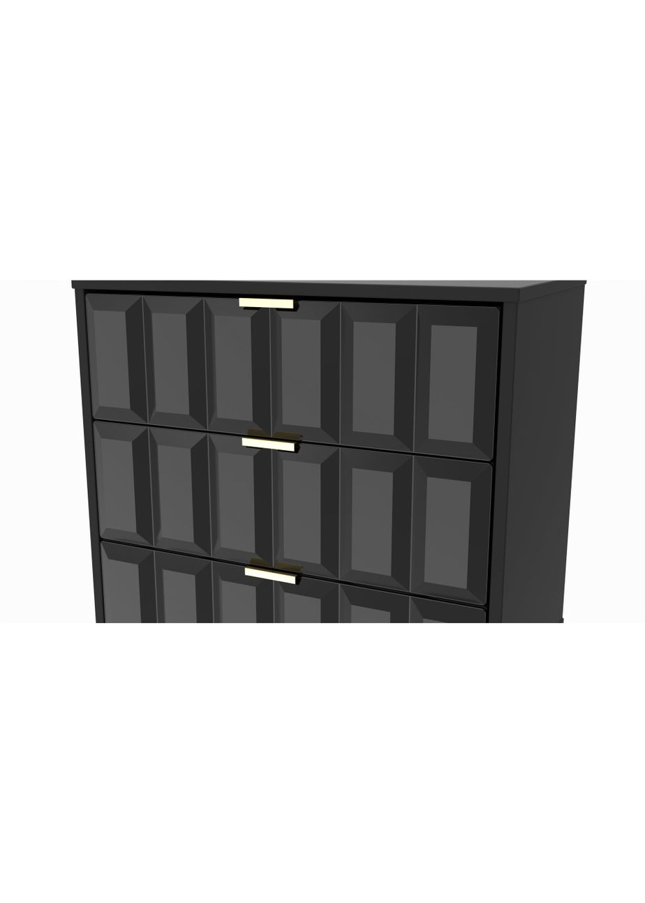 Swift Cube 3 Drawer Midi Chest of Drawers (74cm x 39.5cm x 57.5cm)