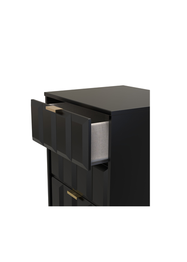 Swift Cube 5 Drawer Tall Bedside Cabinet (107.5cm x 41.5cm x 39.5cm)