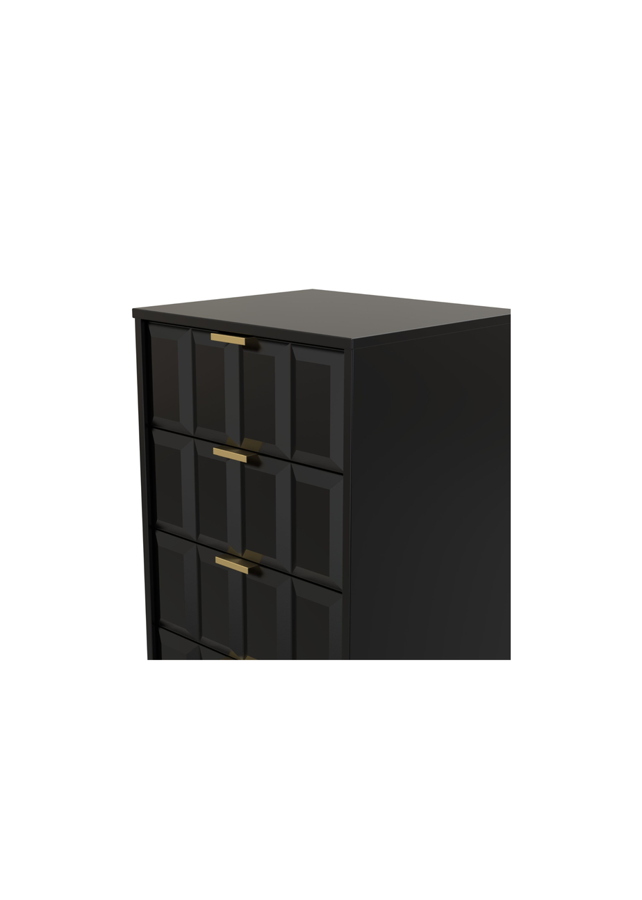 Swift Cube 5 Drawer Tall Bedside Cabinet (107.5cm x 41.5cm x 39.5cm)