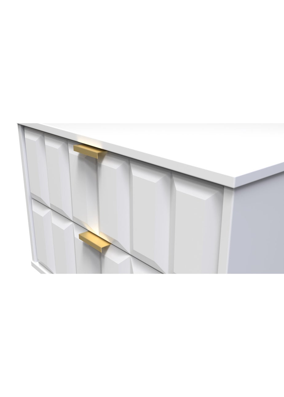 Swift Cube 2 Drawer Midi Bedside Cabinet (52.5cm x 39.5cm x 57cm)