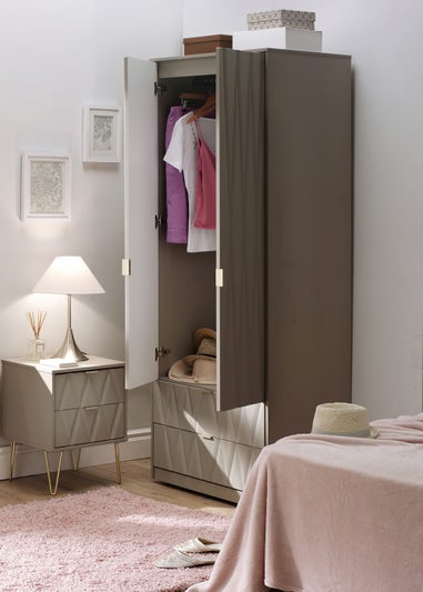 Swift Prism 2 Door Wardrobe (197cm x 53cm x 74cm)