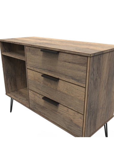 Swift Milano Natural 3 Drawer TV Unit (74cm x 39.5cm x 97cm)