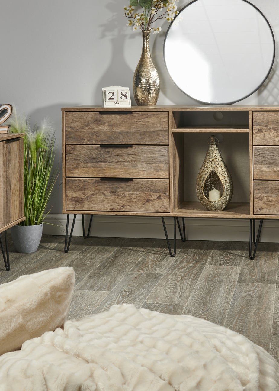 Swift Milano Natural 3 Drawer TV Unit (74cm x 39.5cm x 97cm)