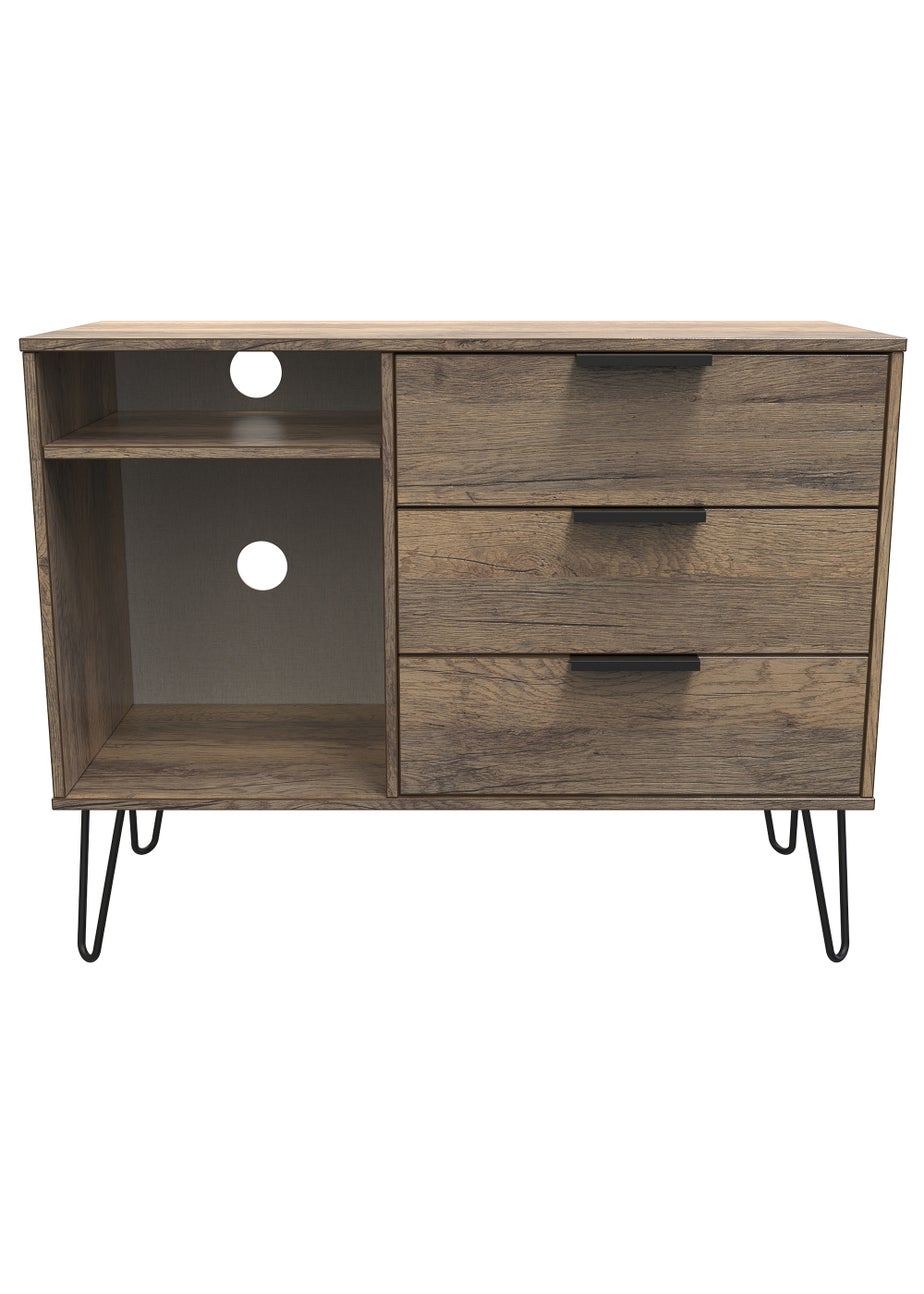 Swift Milano Natural 3 Drawer TV Unit (74cm x 39.5cm x 97cm)