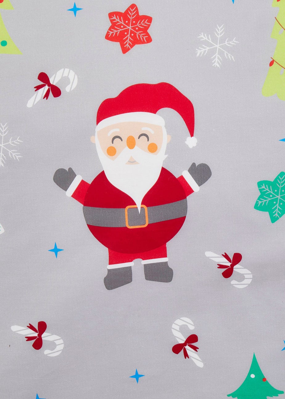 Fusion Christmas Elf & Santa Grey Duvet Cover
