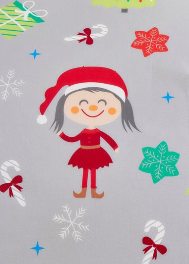 Fusion Christmas Elf & Santa Grey Duvet Cover