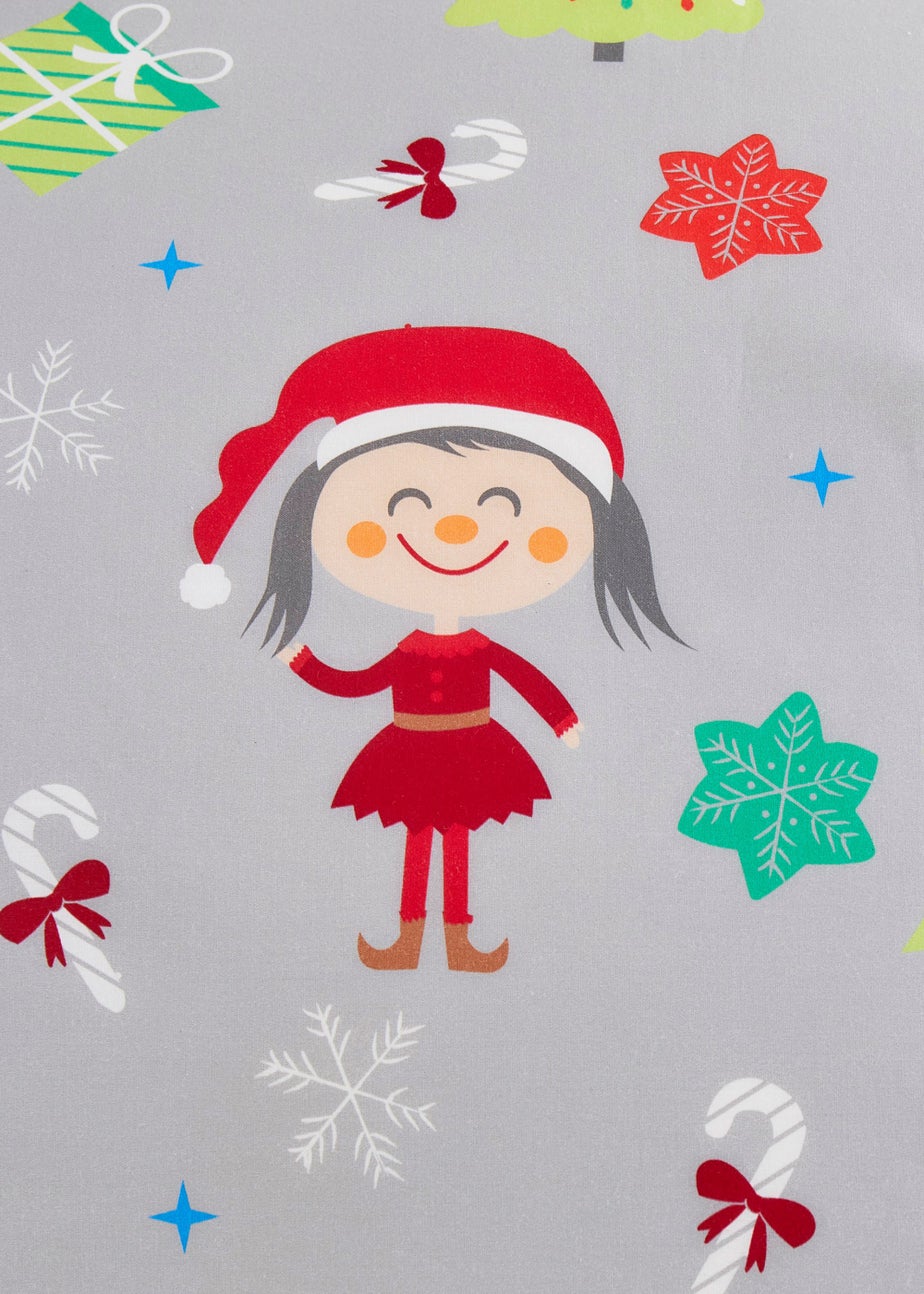 Fusion Christmas Elf & Santa Grey Duvet Cover